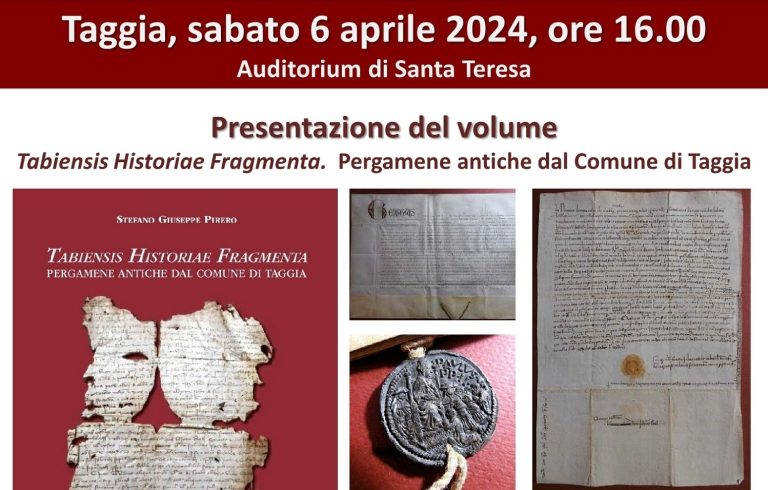 presentazione del volume sulle pergamene di taggia