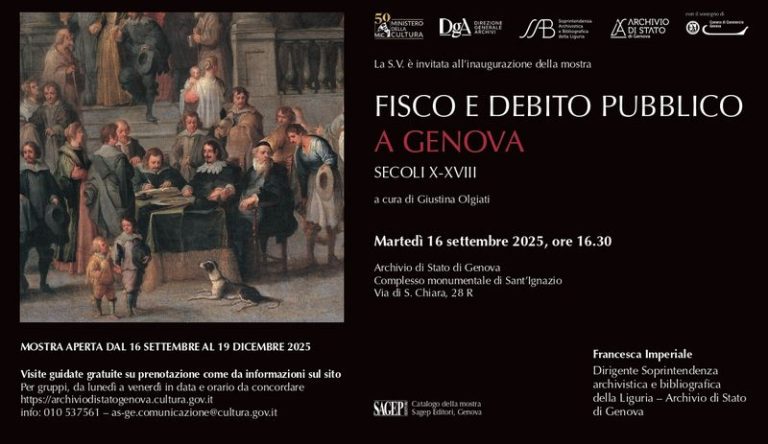 Inaugurazione della mostra “Fisco e debito pubblico a Genova”