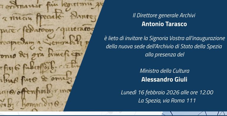 Inaugurazione della nuova sede dell’Archivio di Stato della Spezia – lunedì 16 febbraio 2026