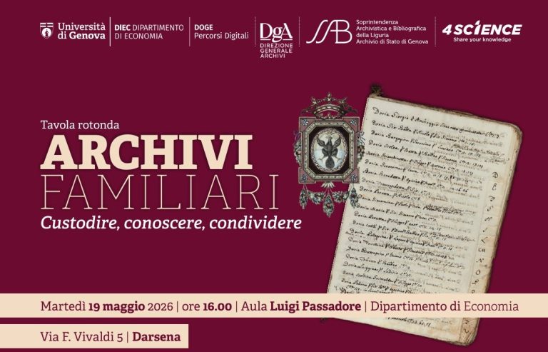 Archivi familiari: custodire, conoscere, condividere. Tavola rotonda – 19 maggio 2026